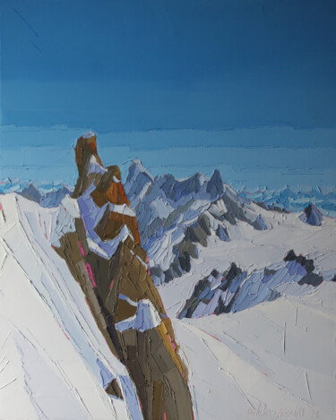 绘画 标题为“Au loin les Grandes…” 由Ophélie Vaganay, 原创艺术品, 油