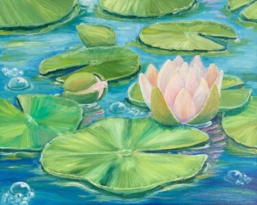 Painting titled "Queen of Rivers" by Tetiana Kovtun, Original Artwork, Oil Mounted on Cardboard