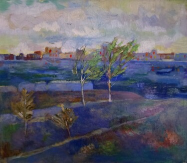 Peinture intitulée ""Stormy day"" par Tatiana Bykova, Œuvre d'art originale, Huile