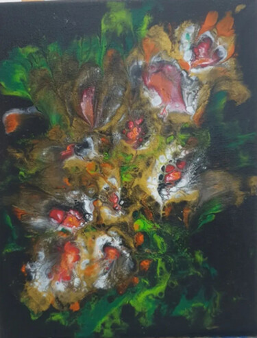 Pittura intitolato "Firework" da Salima Borsali, Opera d'arte originale, Acrilico Montato su Telaio per barella in legno