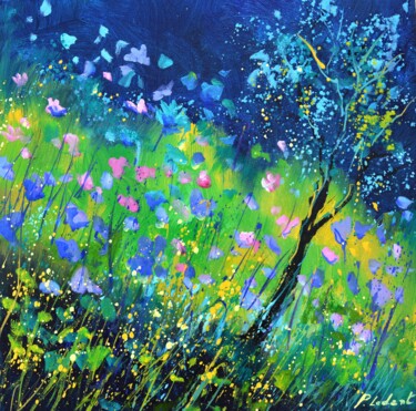 绘画 标题为“My garden flowers 4…” 由Pol Ledent, 原创艺术品, 油 安装在木质担架架上