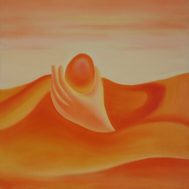 Painting titled "UNCRACKED-02" by J Wang, Original Artwork, Oil