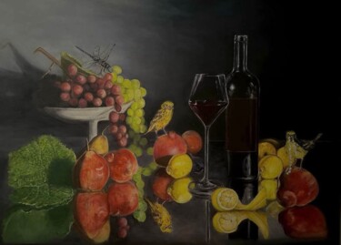 Painting titled "Opora" by Majida Kasmi, Original Artwork, Oil Mounted on Wood Stretcher frame