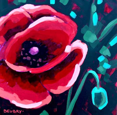 绘画 标题为“Coquelicot” 由Gurvan Beubry, 原创艺术品, 丙烯