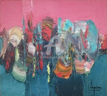 Série rose triptyque Malerei mit dem Titel "Série rose triptyque" von Pierre-Antoine Lépine, Original-Kunstwerk, Öl Auf Andere starre Platte mont…