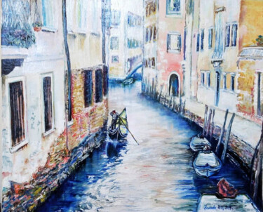 Painting titled "Beautiful Venice" by Olga Zhelezova, Original Artwork, Oil Mounted on artwork_cat.
