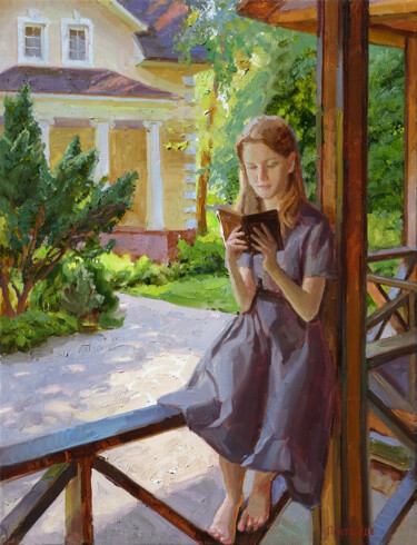 Картина под названием "Летние каникулы" - Sergey Panteleev, Подлинное произведение искусства, Масло Установлен на Деревянная…