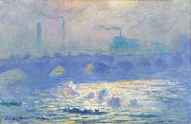 Waterloo Bridge, effet de soleil 1 Painting titled "Waterloo Bridge, ef…" by Claude Monet, Original Artwork, Oil