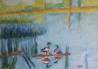 Le poeme le plus court sur les canards. /Gajite patke, patke 绘画 标题为“Le poeme le plus co…” 由Slobodan Spasojevic (Spaki), 原创艺术品, 粉彩