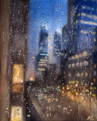 绘画 标题为“skyscrapers. Behind…” 由Olena Anopriienko, 原创艺术品, 水彩