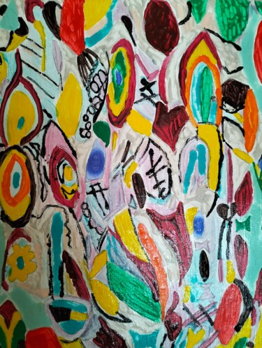 Peinture intitulée "Meli mélo flou" par Valbrun, Œuvre d'art originale, Acrylique Monté sur Châssis en bois
