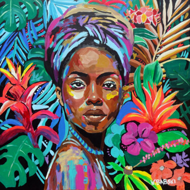 Peinture intitulée "IN THE JUNGLE 1" par Wojciech Bąbski, Œuvre d'art originale, Acrylique
