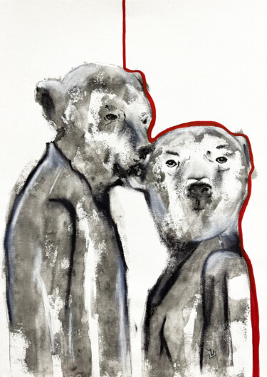 绘画 标题为“Les ours polaires a…” 由Lara Zhuravska, 原创艺术品, 丙烯