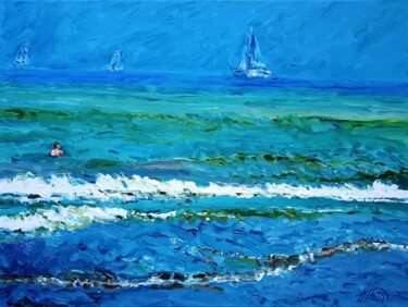 Peinture intitulée "Le voilier" par Antoine Juliens, Œuvre d'art originale, Acrylique Monté sur Carton