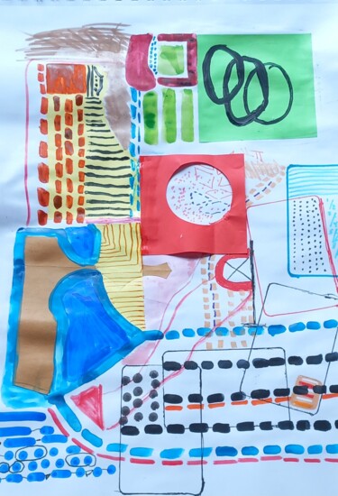 Collages titled "Nantes" by Ronnie Kolner, Original Artwork, Collages