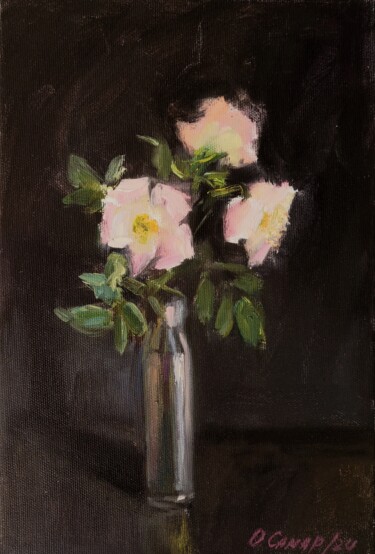Peinture intitulée "Шиповник" par Olga Samar, Œuvre d'art originale, Huile