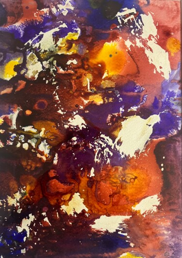 Painting titled "Abstraction 3" by Ghislaine Rimmen-Mohl, Original Artwork, Ink