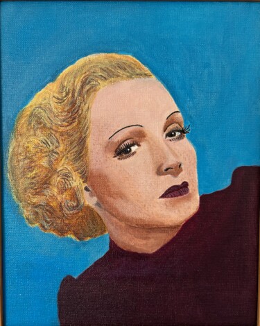 Malerei mit dem Titel "Marlene Dietrich" von Marko Milosevic, Original-Kunstwerk, Acryl