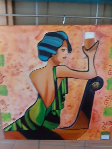 Painting titled "A votre santé  1" by Brigitte Bodo, Original Artwork, Acrylic Mounted on Wood Stretcher frame