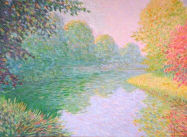 Peinture intitulée "Saulx valley, rosy…" par Jm Guenard, Œuvre d'art originale, Huile