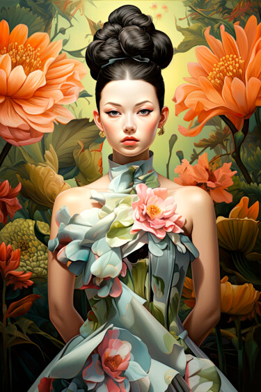 "Girl in an exotic d…" başlıklı Dijital Sanat Saras tarafından, Orijinal sanat, AI tarafından oluşturulan görüntü