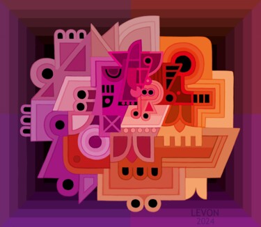 Espace Multidimensionnel N°33 Painting titled "Espace Multidimensi…" by Levon Vardanyan, Original Artwork, Oil Mounted on Wood Stretcher frame