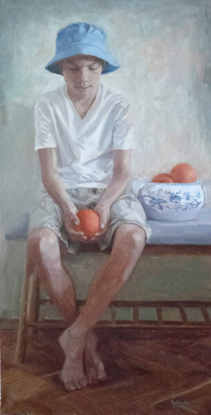 제목이 "Boy with oranges"인 미술작품 Radosveta Zhelyazkova로, 원작, 기름