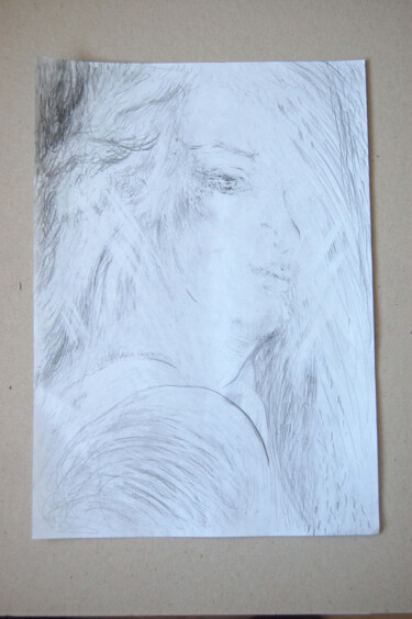 Drawing titled "Like an angel" by Kremena Zhekova, Original Artwork, Pencil
