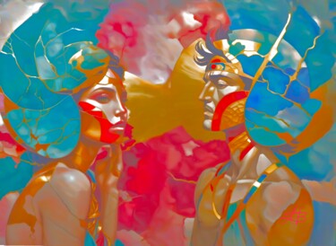 数字艺术 标题为““Venus & Adonis”” 由Alexandra Bloodworth, 原创艺术品, 数字拼贴