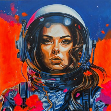 Malerei mit dem Titel "sunny in space" von Sabrina Seck, Original-Kunstwerk, Acryl