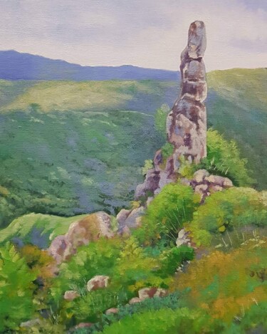 Painting titled "Monolito en Mues" by Maricel Buzamurga, Original Artwork, Oil