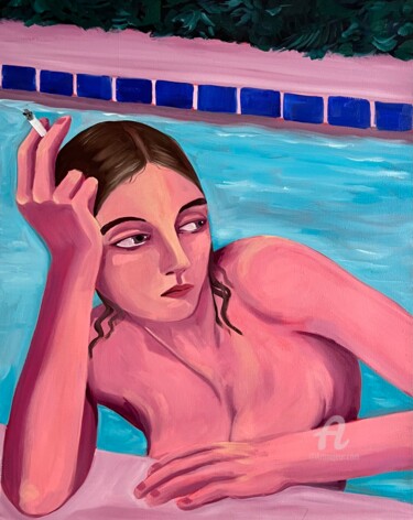 绘画 标题为“No smoking in the p…” 由Vanessa Van Meerhaeghe, 原创艺术品, 油