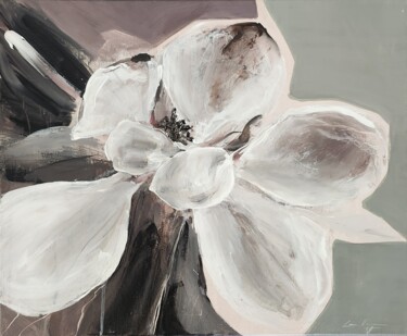 Peinture intitulée "Pétales de Magnolia" par Laura Vargova Fine Art, Œuvre d'art originale, Acrylique Monté sur Châssis en b…
