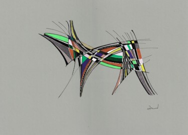 Peinture intitulée "Chien" par Arnaud Dromigny, Œuvre d'art originale, Acrylique