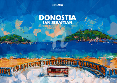 Arte digital titulada "Bahia Donostia _ 01" por Iñigo Urbina, Obra de arte original, Pintura Digital