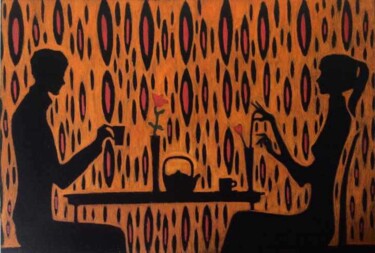 Painting titled "Over a cup tea" by Martin Ashkhatoev, Original Artwork, Acrylic