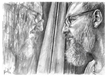 图画 标题为“Self Portrait - 08.…” 由Jakub Kossakowski (Art After Hours), 原创艺术品, 铅笔