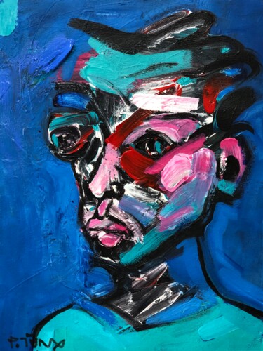 Painting titled "Portrait" by Tung Duc Pham, Original Artwork, Acrylic