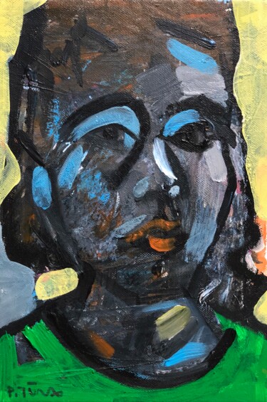 Painting titled "Portrait #3" by Tung Duc Pham, Original Artwork, Acrylic