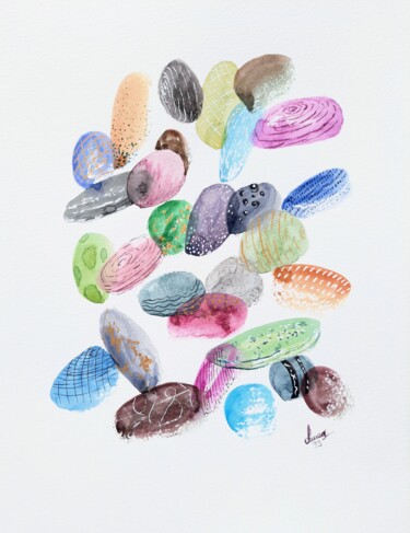 "Watercolor Patterne…" başlıklı Tablo Fineartderya tarafından, Orijinal sanat, Suluboya