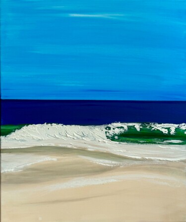 Schilderij getiteld "OCEAN SPIRIT 2/2" door Nathalie Blu, Origineel Kunstwerk, Acryl Gemonteerd op Frame voor houten brancard