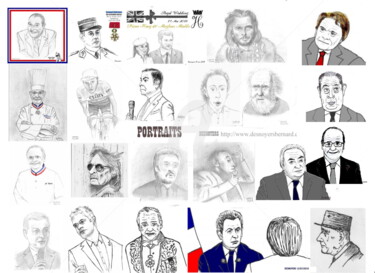 Dessin intitulée "PORTRAITS" par Desnoyers, Œuvre d'art originale, Crayon