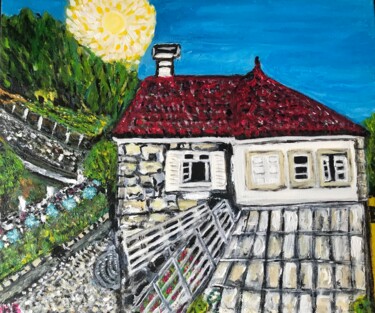 Painting titled "À casa de moldes" by Maria Helena De  Macedo  Benier, Original Artwork, Acrylic Mounted on artwork_cat.