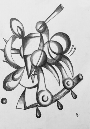 "Machinerie" başlıklı Tablo Anne Brigaud tarafından, Orijinal sanat, Grafit