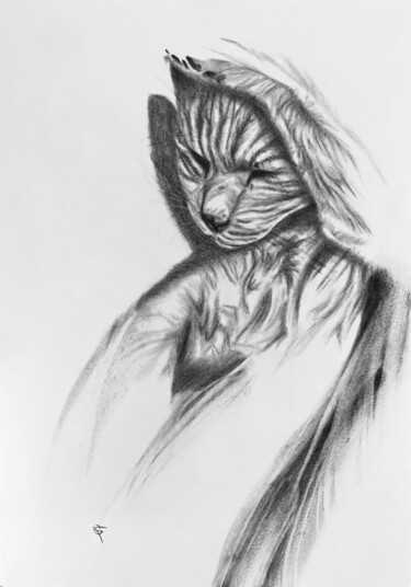 "Quand Pâquerette do…" başlıklı Tablo Anne Brigaud tarafından, Orijinal sanat, Grafit artwork_cat. üzerine monte edilmiş