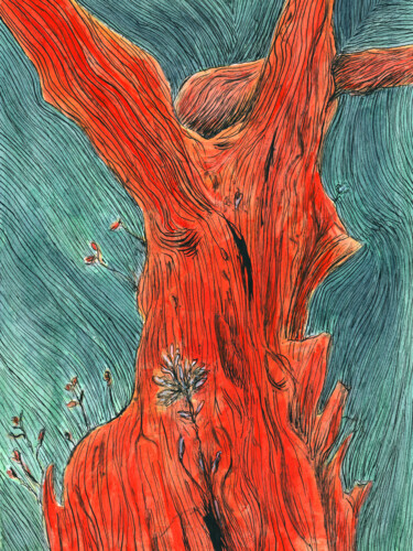 Restlessness - ink and watercolour Printmaking titled "Restlessness - ink…" by Vera Almeida, Original Artwork, Ink