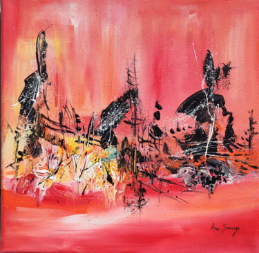 Peinture intitulée "Oiseaux perchés - t…" par Âme Sauvage, Œuvre d'art originale, Acrylique Monté sur Châssis en bois