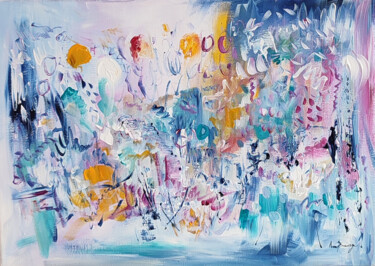 L'avenir de nos enfants - tableau abstrait coloré Painting titled "L'avenir de nos enf…" by Âme Sauvage, Original Artwork, Acrylic Mounted on Wood Stretcher frame