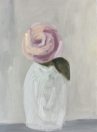 Painting titled "Still life-rose" by Sanzhi Chieh, Original Artwork, Oil