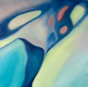 Malerei mit dem Titel "Abstrakte Bergwelt" von Sandra Brand, Original-Kunstwerk, Öl Auf Keilrahmen aus Holz montiert